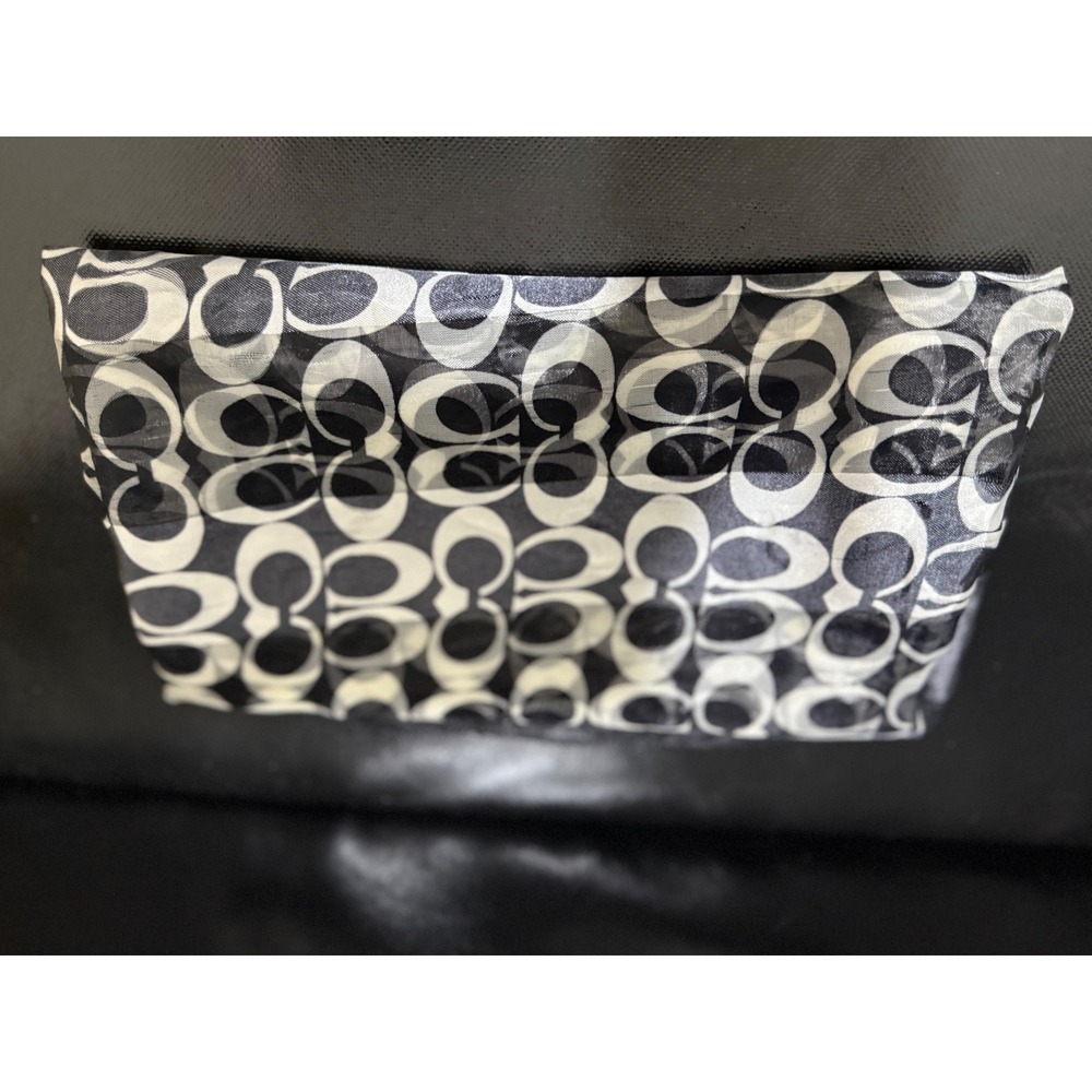 Coach Black and White Signature Print‎ Scarf, Chic Designer Accessory